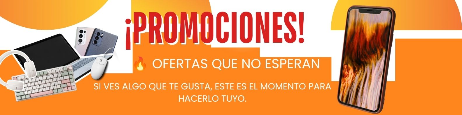flyer venta de teléfonos tecnología geométrico naranja